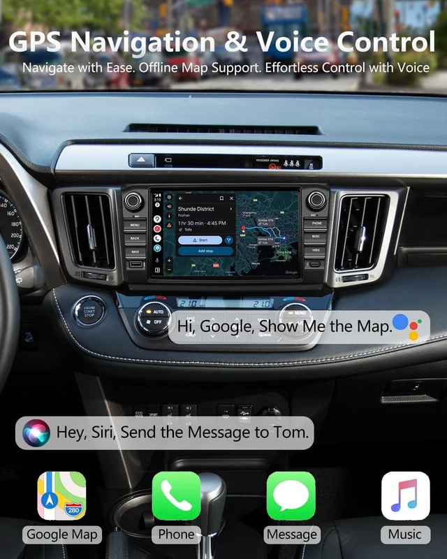 Alt view image 5 of 5 - Car Radio for Toyota RAV4 (2013-2018) with CarPlay Camera Bluetooth GPS USB
