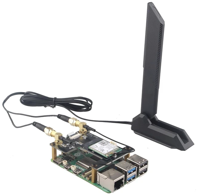 Main image of ZDE ZP590C PCIe to M.2 E Key HAT Magnetic Base Antenna PCIE to WiFi7 6 6E 5 Module Adapter Expansion Board for Raspberry Pi 5 Support Google TPU WiFi 7 BE200 WIFI6E AX210 MT7922 WIFI6 AX200