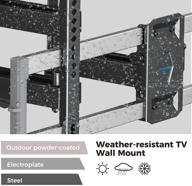Alt view image 2 of 5 - USX STAR Outdoor TV Wall Mount Full Motion for 65 70 75 85 86 90 Inch TVs