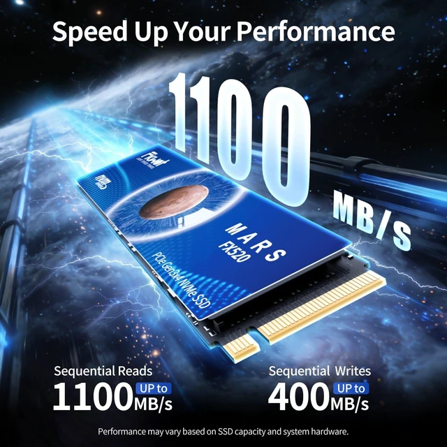 Alt view image 2 of 5 - Fikwot M.2 SSD 128GB NVMe SSD M2 2280 PCIe Gen3 x4, Up to 1100MB/s, Internal Solid State Drive with Composite Cooling Sticker, 3D NAND, for Laptop PC Desktop, FX520