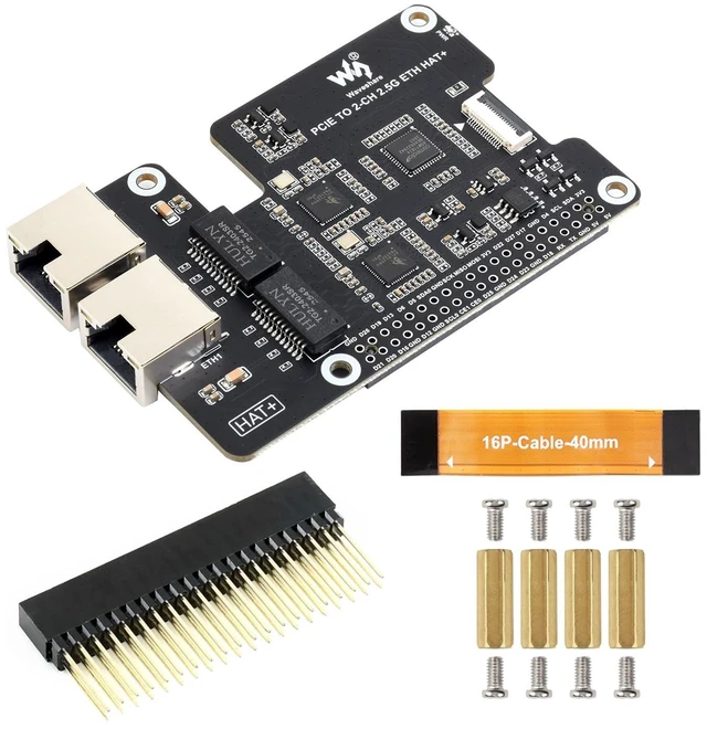 Main image of Waveshare PCIe to 2-CH 2.5G ETH, Equipped with Dual RTL8125, Driver Free