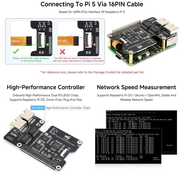 Alt view image 4 of 5 - Waveshare PCIe to 2-CH 2.5G ETH, Equipped with Dual RTL8125, Driver Free