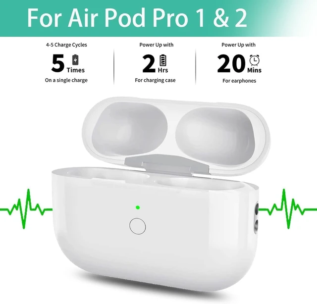 Alt view image 5 of 5 - Wireless Charging Case Replacement Compatible with AirPods Pro 1/2 Generation, AirPods Pro 1st & 2nd Charger Case with Bluetooth Pairing Sync Button - No Earbudswith Lightni
