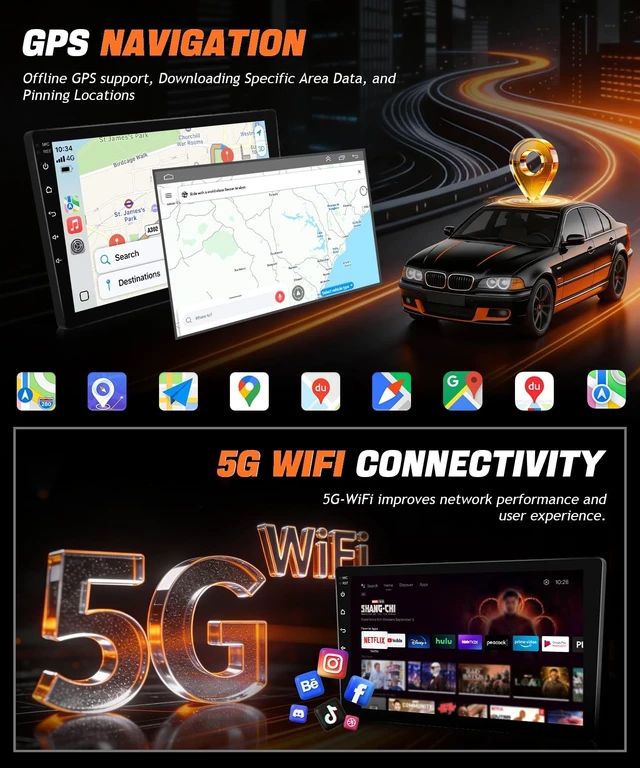 Alt view image 4 of 5 - Wadpon 8Core Android Radios for BMW 3 Series 325i 330i 328i E46 1998-2006