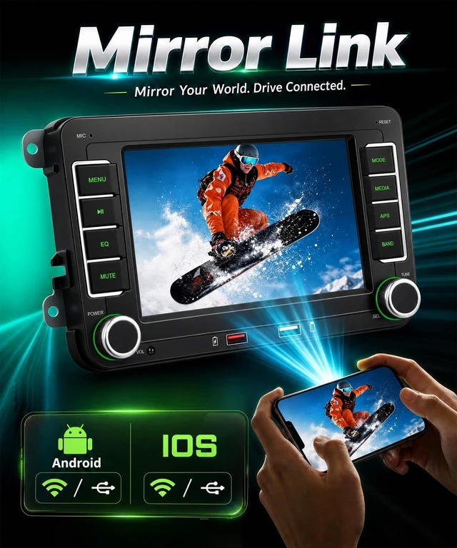 Alt view image 5 of 5 - Rimoody Car Radio Stereo Carplay for VW Passat Jetta Tiguan Golf EOS Polo