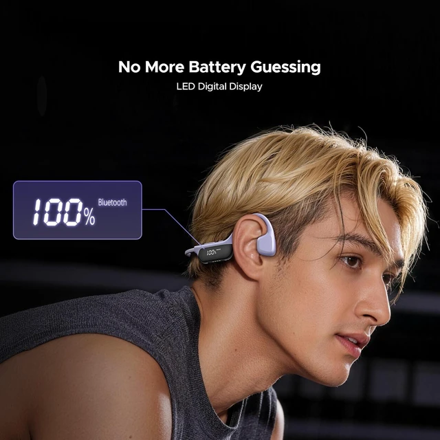 Alt view image 3 of 5 - BoneBeat RunDigital Bone Conduction Bluetooth Sport Headphones, Purple