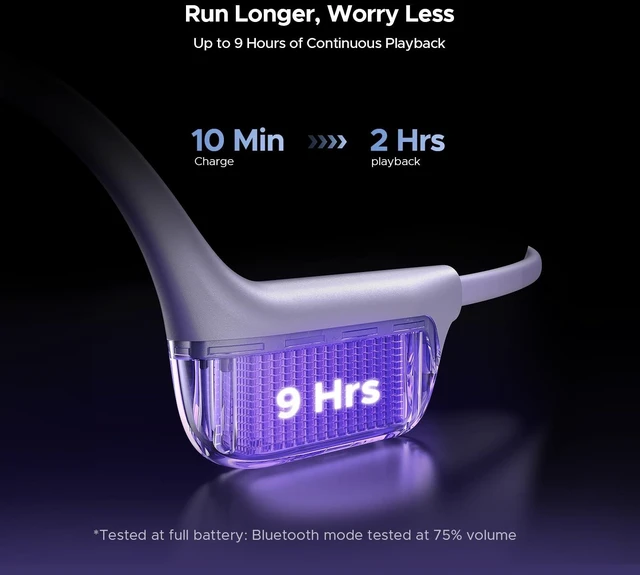 Alt view image 4 of 5 - BoneBeat RunDigital Bone Conduction Bluetooth Sport Headphones, Purple