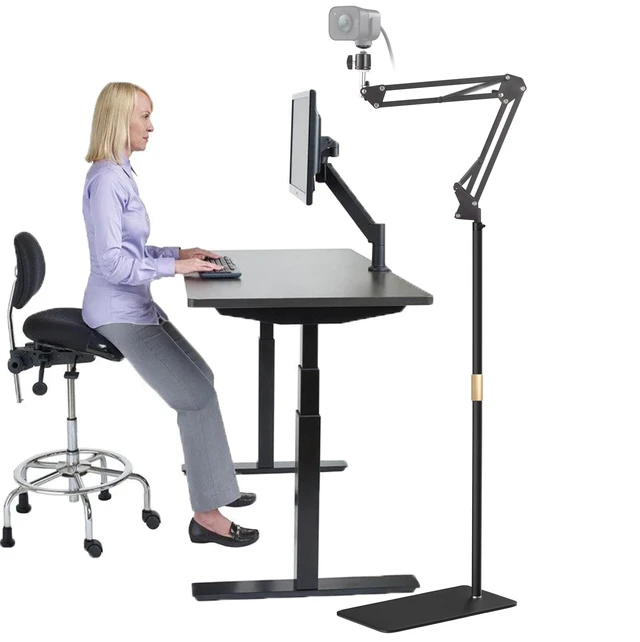 Alt view image 2 of 5 - AYIZON Kiyo V2 Webcam Floor Stand,Metal Folding Webcam Floor Holder compatible with Razer kiyo V2 X,Kiyo V2, kiyo pro, kiyo X, kiyo pro ultra 4K Webcams