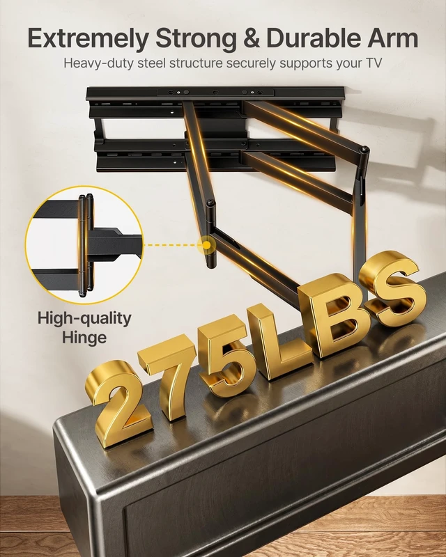 Alt view image 3 of 5 - monTEK XL 40 Long Arm TV Wall Mount for 60-140 inch TVs up to 275 lbs