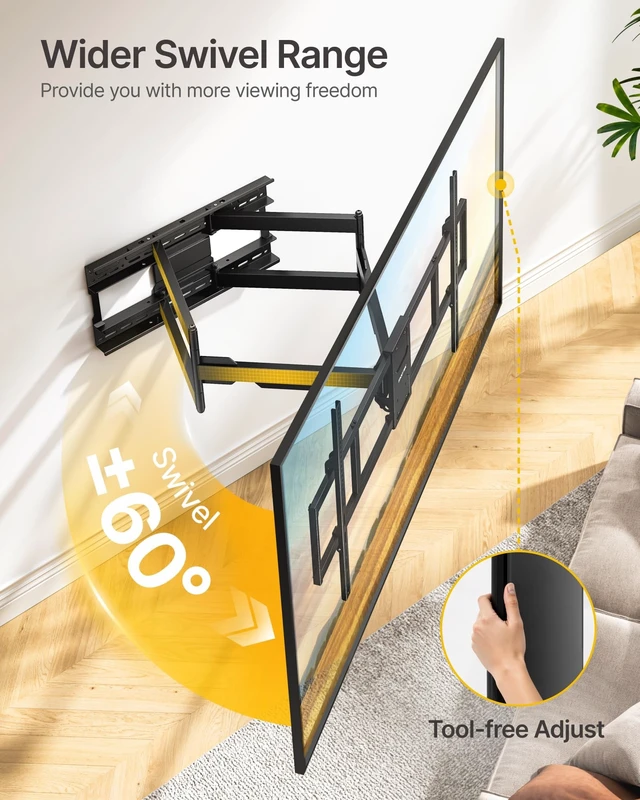 Alt view image 5 of 5 - monTEK XL 40 Long Arm TV Wall Mount for 60-140 inch TVs up to 275 lbs