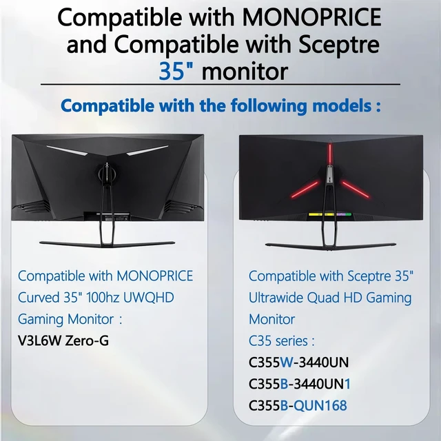 Alt view image 3 of 5 - C355B-QUN168 VESA Adapter Compatible with Sceptre 35",MONOPRICE 35" Monitor