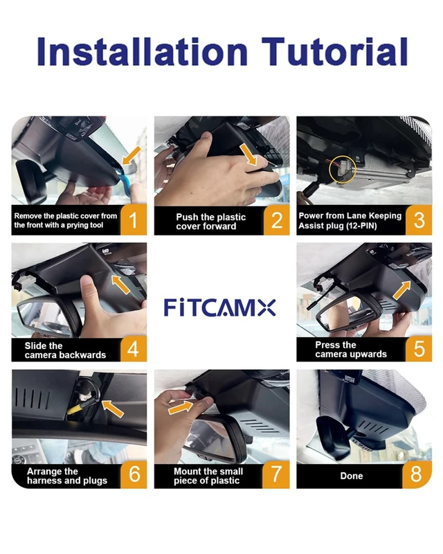 Alt view image 5 of 5 - Fitcamx 4K Dash Cam Suitable for Hyundai IONIQ 5 2022-2024, with 6 Vents (Included 2 Cables), OEM Factory Look, 2160P UHD Video, WiFi & APP, Loop Recording, Gravity Sensor, Plug & Play, 64GB Card