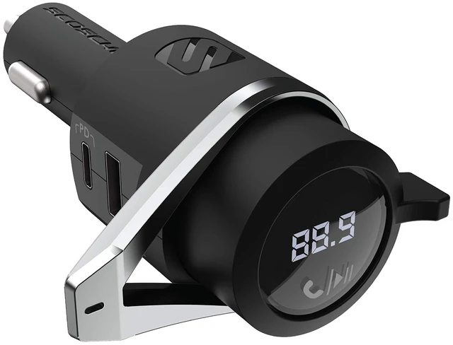 Main image of Scosche BTFMPD3SR FM Bluetooth Radio Transmitter for Car, Hands-Free Kit with Dual USB Charging Ports, 12W USB-A + 20W Fast Type-C Car Charger, Wireless Adapter for Calls, Siri and Google Assis