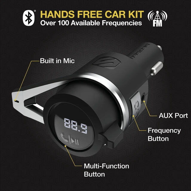 Alt view image 2 of 4 - Scosche BTFMPD3SR FM Bluetooth Radio Transmitter for Car, Hands-Free Kit with Dual USB Charging Ports, 12W USB-A + 20W Fast Type-C Car Charger, Wireless Adapter for Calls, Siri and Google Assis