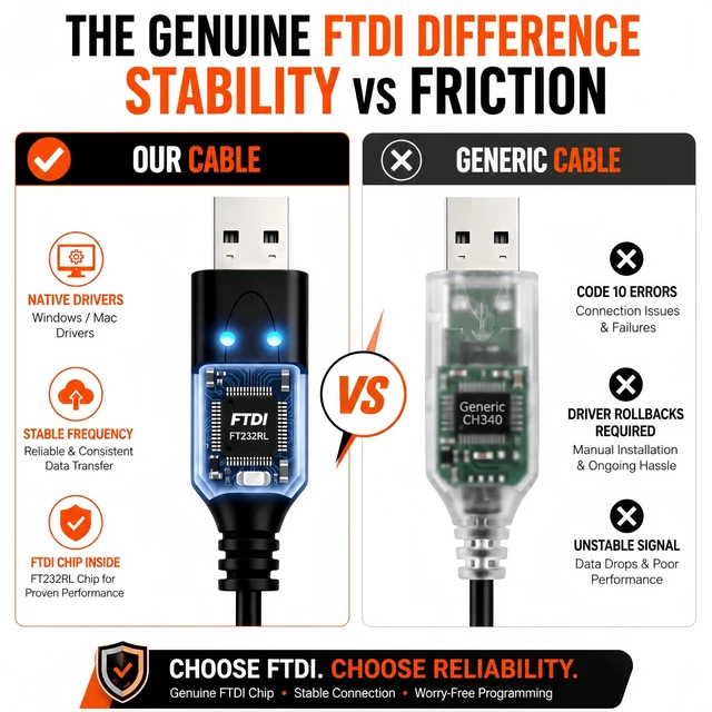 Alt view image 4 of 5 - Seridebugger 5ft FTDI USB Programming Cable for Baofeng UV5R UV82 BF-F8HP