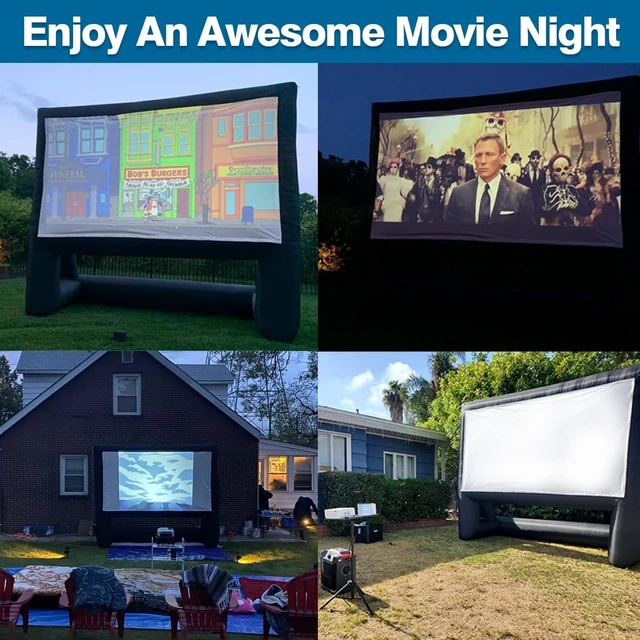 Alt view image 4 of 5 - XHYCPY 16ft Inflatable Movie Screen Outdoor Projector Screen with Air Blower - Front/Rear Projection, Easy Set Up Blow Up Screen for Backyards Movie Nights Party Fun