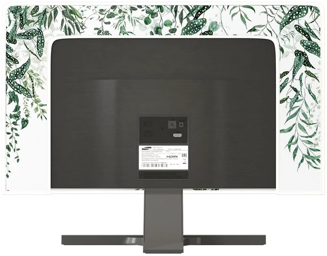 Alt view image 5 of 5 - Baocicco Green Botanical Waterproof Screen TV Cover 55 Inch Watercolor Leaves Spring Summer Plants Design TV Display Screen Covers Antistatic Water Resistant Television CoverGreen and White