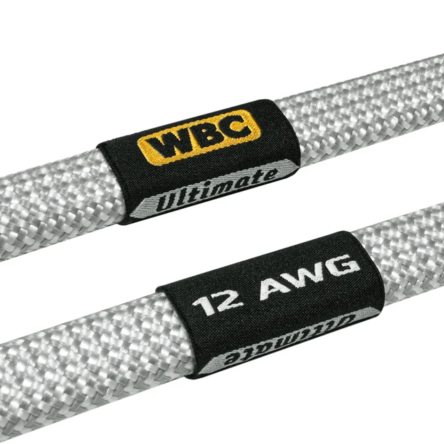 Alt view image 3 of 5 - WORLDS BEST CABLES 12 Foot Ultimate - 12 AWG - Ultra-Pure OFC - Premium Audiophile HiFi Speaker Cable Pair with Eminence Gold Banana Plugs & Silver Tweed Jacket
