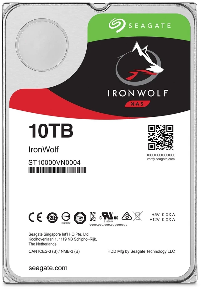 Alt view image 2 of 5 - Seagate IronWolf 10Tb NAS Internal Hard Drive HDD 3.5 Inch SATA 6GB/S 7200 RPM 256MB Cache for Raid Network Attached Storage (ST10000VN0004)