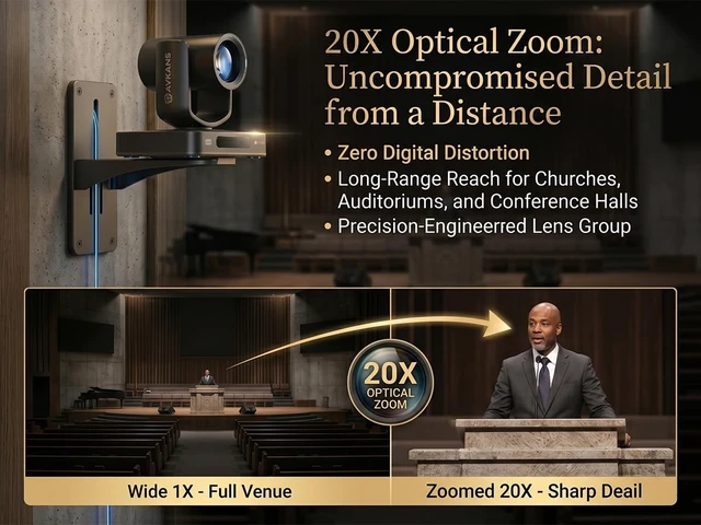 Alt view image 5 of 5 - 4K HDMI PTZ Camera NDI AI Auto Tracking 20X Optical Zoom Video Camera