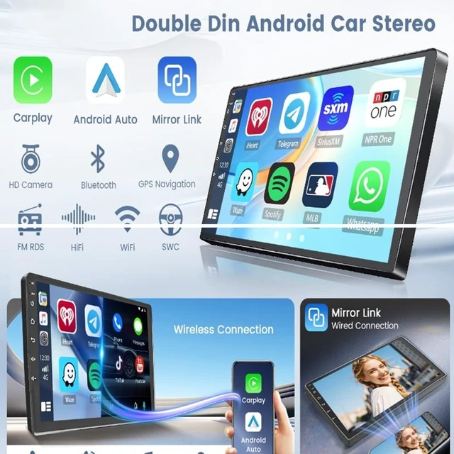 Alt view image 4 of 5 - 4+64G Double Din Car Stereo for Nissan Pathfinder 2005-2010, 7" Touch Screen Radio for Nissan Versa 2006-2011 Head Unit Backup Camera with Wireless Carplay Android GPS Navi Bluetooth WiFi Mirro
