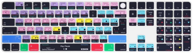Main image of XSKN Davinci Resolve Shortcut Keyboard Cover for iMac M4 Magic Keyboard with Touch ID and Numeric Keypad A3119