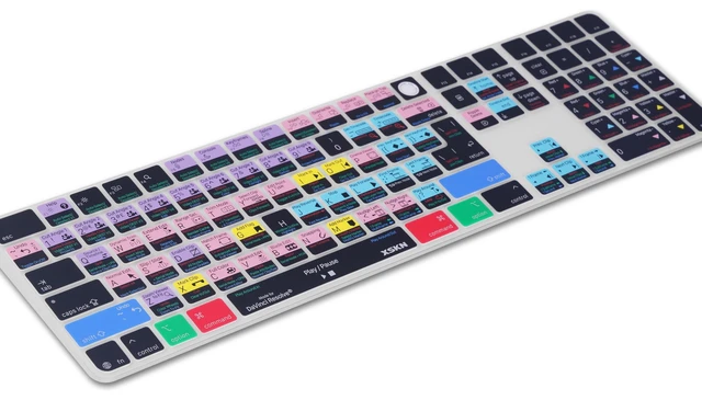 Alt view image 3 of 5 - XSKN Davinci Resolve Shortcut Keyboard Cover for iMac M4 Magic Keyboard with Touch ID and Numeric Keypad A3119