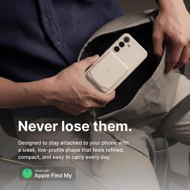 Alt view image 5 of 5 - KOMUTR Magnetic Wireless Earbuds, Sticks to MagSafe iPhone, Warm Cream
