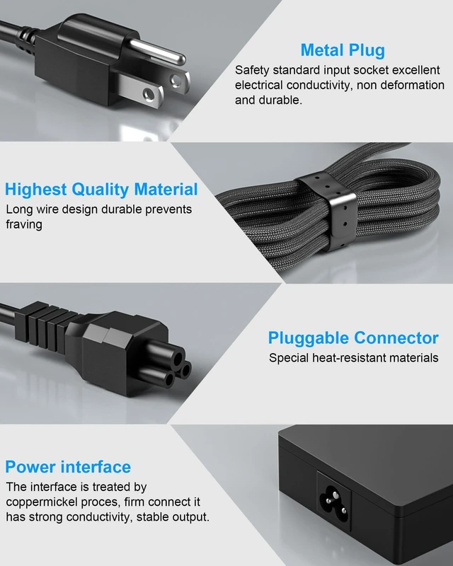 Alt view image 5 of 5 - 230W AC Adapter Compatible with Razer Blade 17 15 14 RC30-0248 RC30-0238 GTX3080 GTX3070 GTX3060 GTX2080 GTX2070 GTX1070/1060 Power Supply