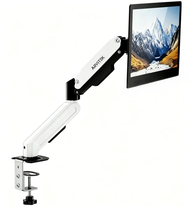 Main image of Arvitek Single Monitor Mount for 13-32" Screens, 20lbs (Max), White