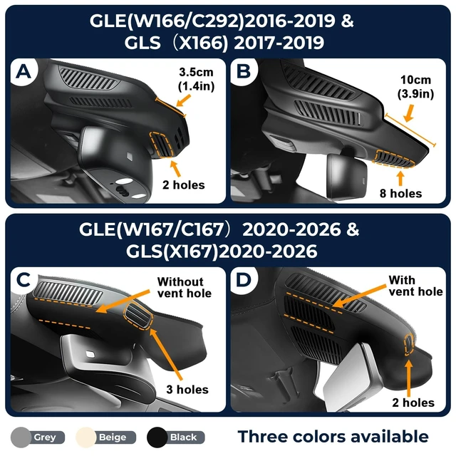 Alt view image 2 of 5 - Mangoal Front 4k Rear 1080p Dash Cam for Mercedes-Benz GLE & GLS