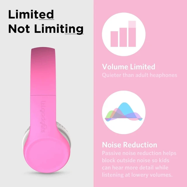 Alt view image 4 of 5 - LilGadgets Connect+ Pro Wired Kids Headphones for School with Microphone, Volume Limiting Over-Ear Headset with Cord, SharePort Technology & SoftTouch Padding