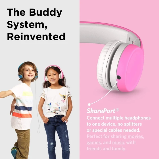 Alt view image 5 of 5 - LilGadgets Connect+ Pro Wired Kids Headphones for School with Microphone, Volume Limiting Over-Ear Headset with Cord, SharePort Technology & SoftTouch Padding