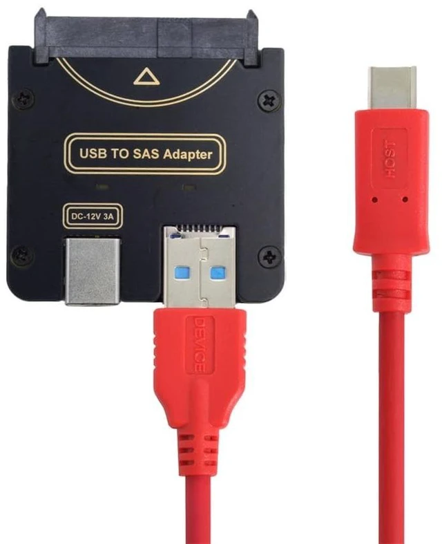 Main image of Xiwai SAS SFF-8482 29Pin to USB Type-C & Type-A 5Gbps Raid Adapter Hard Disk Drive with Chipset and Power Port (Need 12V/3A Power Supply)