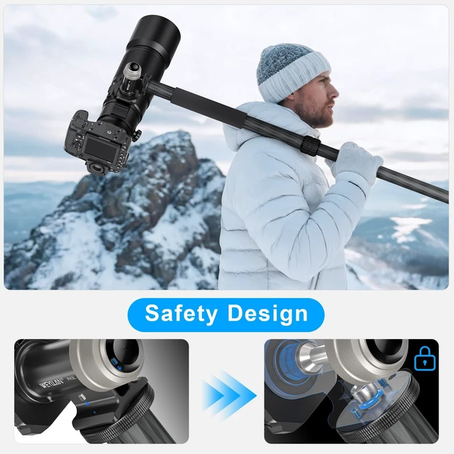 Alt view image 3 of 5 - WEYLLAN PH3L MonoGimbal Head with Lever Release for Tripod Monopod, CNC All Metal Side Saddle Gimbal Tilt Head with Arca Swiss QR Plate, Compatible with Camera, Telephoto Lenses, Max Load 22lbs/10kg