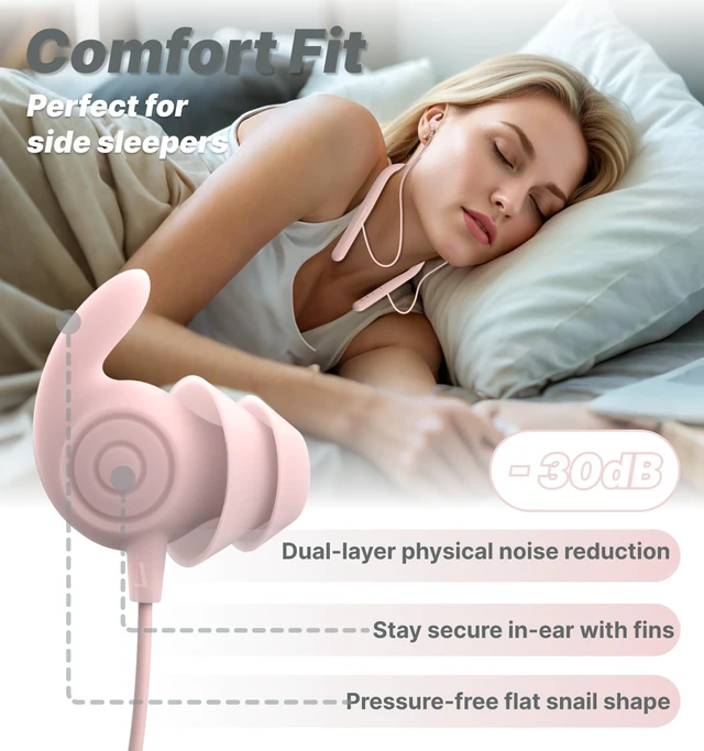 Alt view image 3 of 5 - Hmusic Bluetooth Sleep Earbuds for Side Sleepers, Soft Silicone