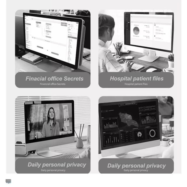 Alt view image 3 of 5 - LYLSMGS 2 Pack Hanging Computer Privacy Screen Filter 26 inch (24.09X14.01 in) 16:9 or 16:10 Aspect Ratio, Anti Glare & Blue Light Monitor Screen Protector Panel, Suitable for Various Brand Monitor