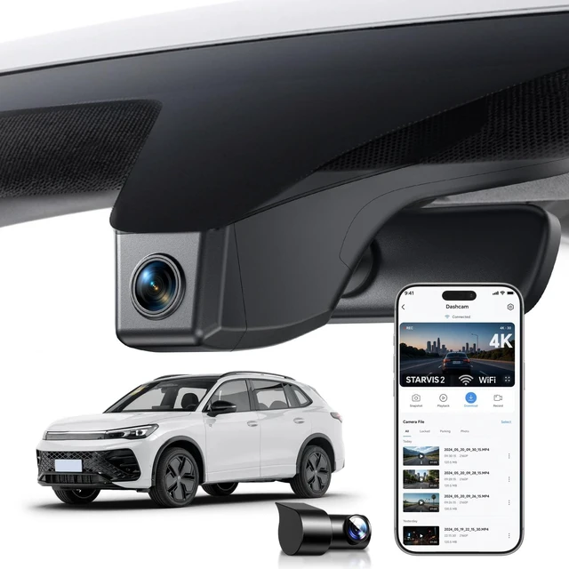 Main image of OVAMAN OEM-Fit 4K Dual Dash Cam for ID.4 2021-25/Q4 e-tron 2022-2026, 128GB