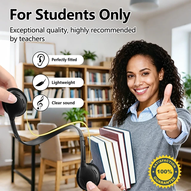 Alt view image 5 of 5 - ZXQZYM 20 Pack USB C Kids Headphones Bulk for Classroom School,Wired On Ear