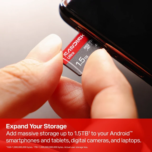 Alt view image 2 of 5 - SANDISK 1.5TB Ultra microSD UHS-I Card - Up to 195MB/s Read Speed, Full HD Video, V10, U1, C10, A1 - SDSQUJQ-1T50-GZ6MA