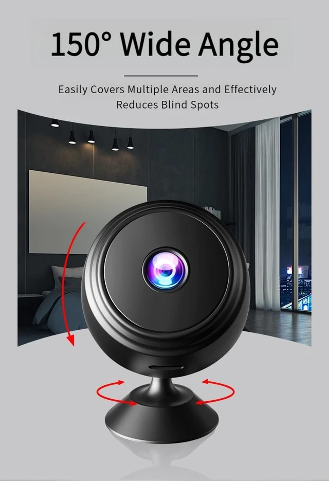 Alt view image 3 of 5 - OVWE Mini Hidden Camera, 1080P Night Vision Spy CameraWide-Angle Home Security Camera with Motion Detection