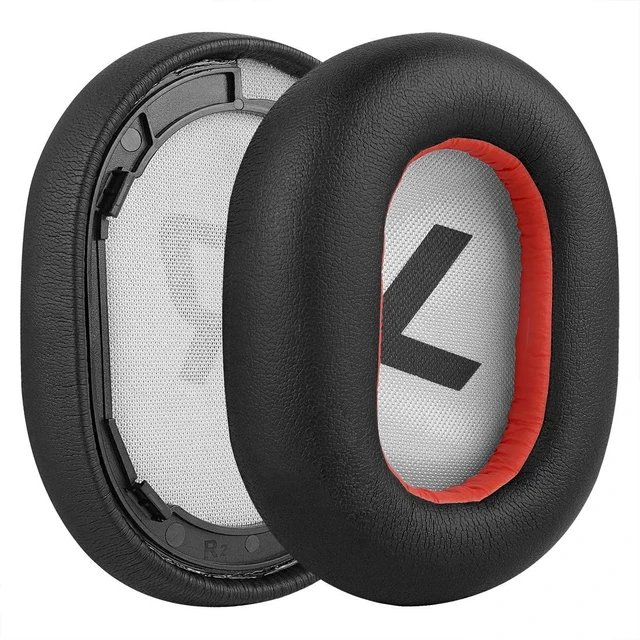 Alt view image 2 of 5 - Geekria QuickFit Replacement Ear Pads for Plantronics BackBeat PRO 2/PRO 2 Special Edition, Voyager 8200 UC Headphones Ear Cushions (Black/Red)