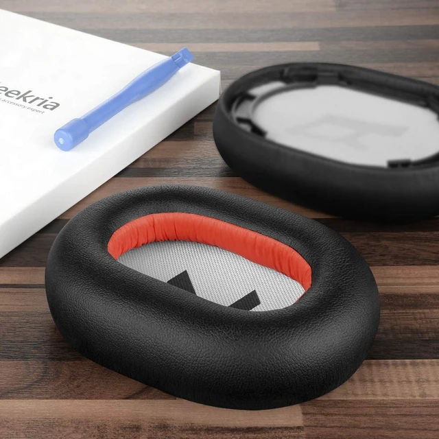 Alt view image 4 of 5 - Geekria QuickFit Replacement Ear Pads for Plantronics BackBeat PRO 2/PRO 2 Special Edition, Voyager 8200 UC Headphones Ear Cushions (Black/Red)