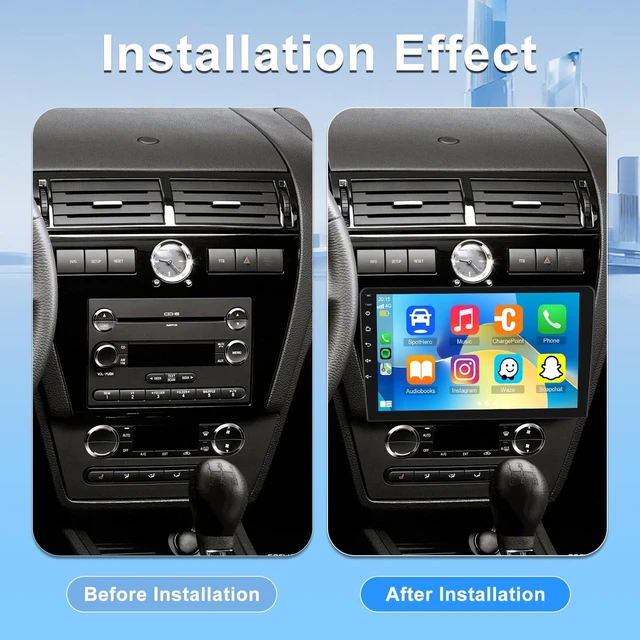 Alt view image 2 of 5 - 10in Double Din Car Stereo Radio for Ford Fusion 2006-2009