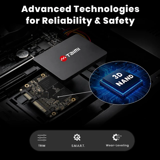 Alt view image 5 of 5 - TAIMI 2.5-Inch SATA III Internal Solid State Drive (SSD) - Up to 550MB/s, 3D NAND TLC, High-Speed Storage Upgrade for Laptop, Desktop, PC (512, GB)