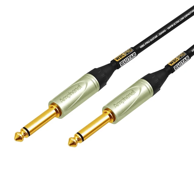Alt view image 4 of 5 - 10 Foot - WBC-PRO-Guitar 20 AWG - Low-Cap (18pF/ft) Pro-Grade Graphite-Based - Dual-Shielded Guitar, Bass, Instrument Cable with Amphenol QM2P-AU Inch (6.35mm) Gold TS Connectors