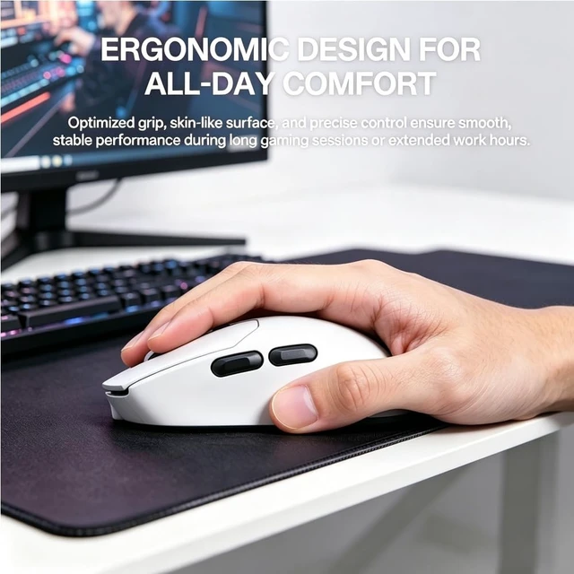 Alt view image 5 of 5 - yeah magic Tyrfing V1 Tri-Mode Wireless Gaming Mouse White