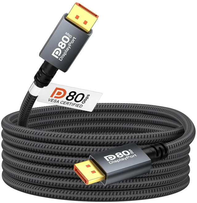 Main image of 6.6FT Certified DisplayPort 2.1 Cable VESA 80Gbps DP2.1 Gaming Monitor Cord
