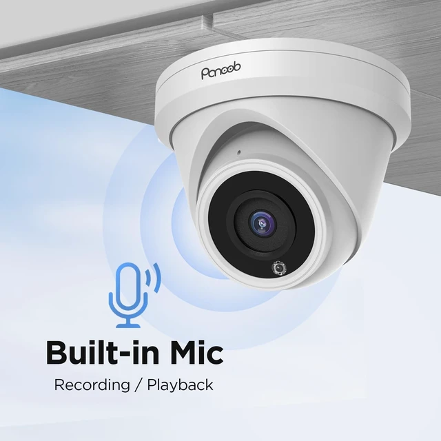 Alt view image 5 of 5 - PANOOB 5MP Wired Turret PoE Security IP Camera Outdoor/Indoor, PD93A-5M