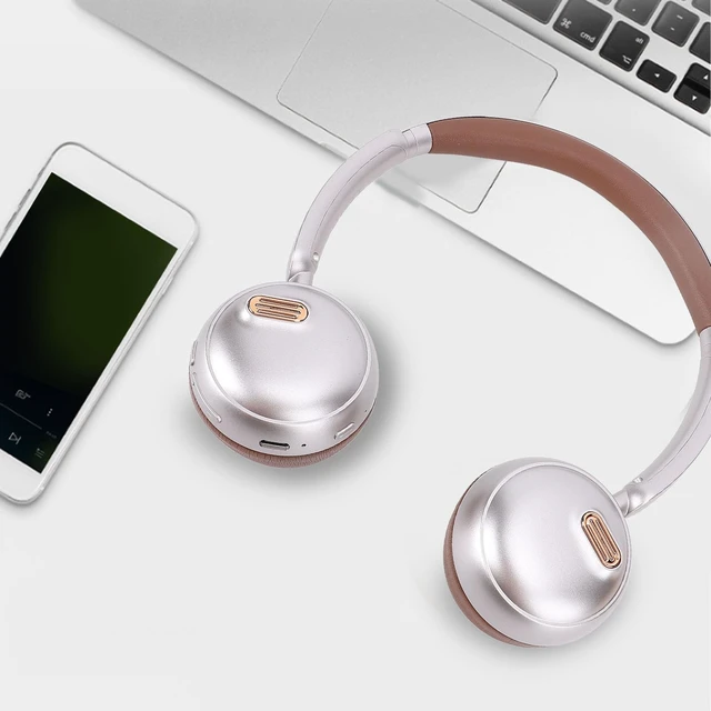 Alt view image 5 of 5 - PUSOKEI Retro Bluetooth Headphones with Active Noise Cancelling, 45H Playtime, Vintage Style Over Ear Headset for Travel, Commute & Fashion, Foldable Design (Brown)